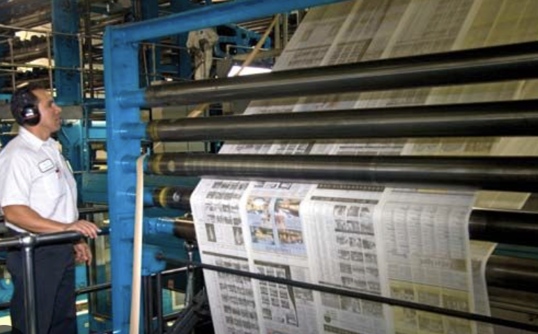 printing press in newspaper